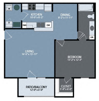One Bedroom Unit Floor Plan 1